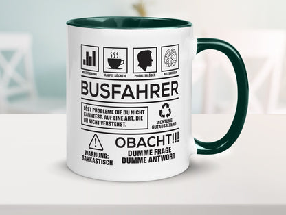 Achtung Probleme Busfahrer | Berufsfahrer Fahrer Geschenk Arbeit Kollegen Büro