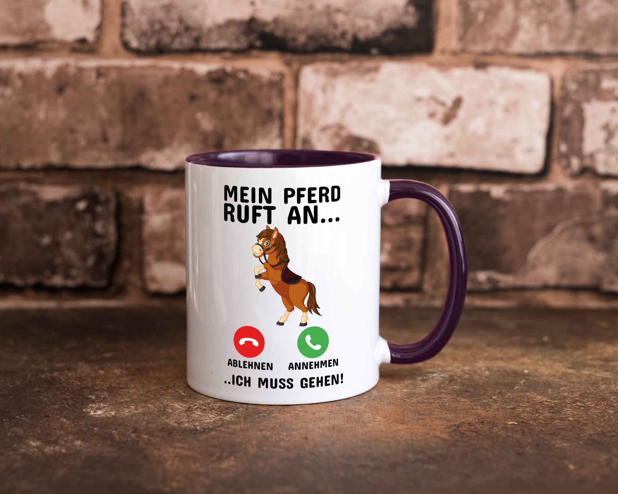 Mein Pferd ruft an Humor Geschenkidee Tasse