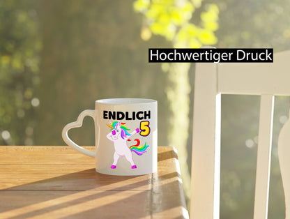 5. Geburtstag | endlich 5 Jahre Einhorn Mädchen lustiger Spruch Geschenk