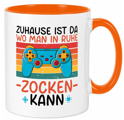 Zuhause ist da wo man in ruhe Zocken kann | Gamer Geschenk Humor Geschenkidee Tasse