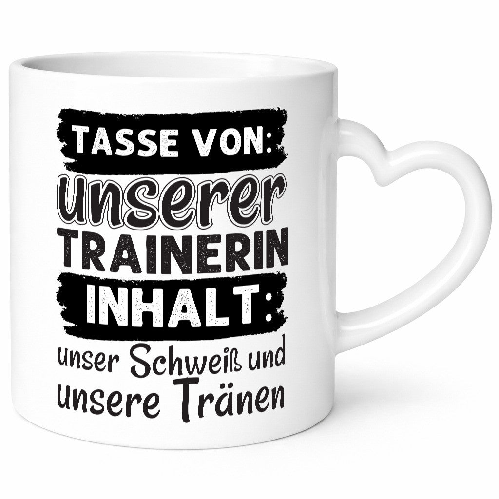 Schweiß und Tränen | Trainerin Tasse Sporttrainerin lustig Humor Geschenkidee