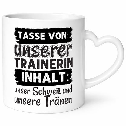 Schweiß und Tränen | Trainerin Tasse Sporttrainerin lustig Humor Geschenkidee