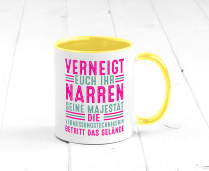 Verneigt euch: Vermessungstechnikerin | Techniker Humor Geschenkidee Tasse