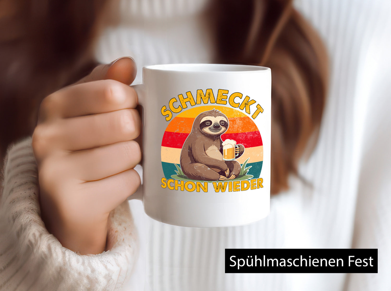 Schmeckt schon wieder | Biertrinker Faultier v2 Geschenk Tierliebhaber Humor