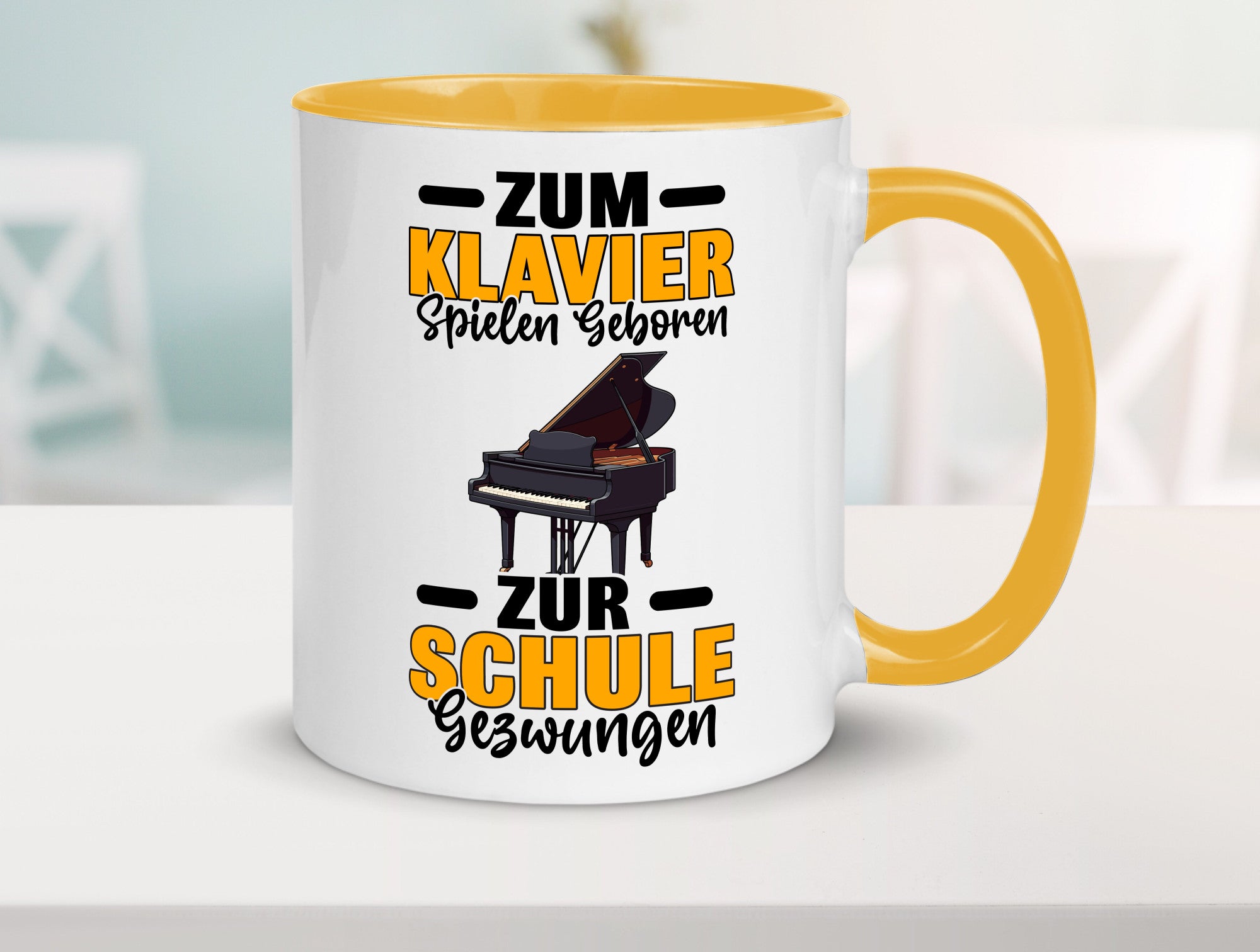 Zum Klavier spielen geboren zur Schule gezwungen v2 lustiger Spruch Geschenk