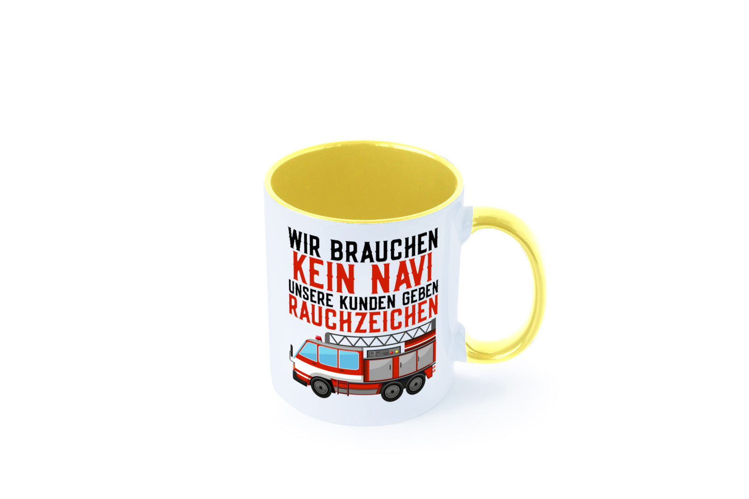 Wir brauchen kein Navi | Feuerwehr Brand Rauchzeichen Geschenkidee Humor Tasse