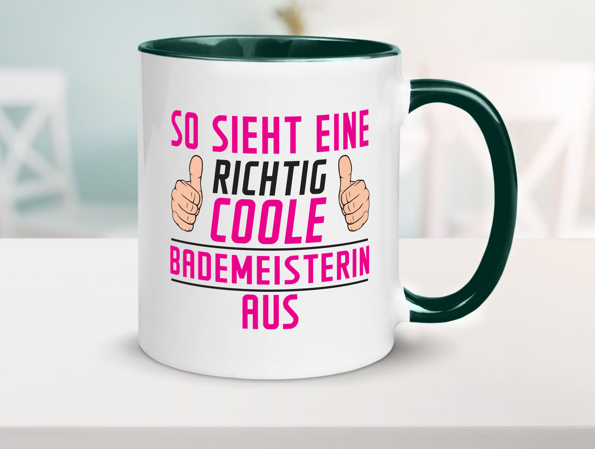 Richtig Coole Bademeisterin | Schwimmmeisterin Geschenk Humor Geschenkidee Tasse