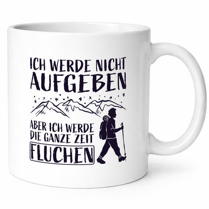 Nicht aufgeben, aber fluchen | Berge| Wanderer Sterne lustiger Spruch Geschenk