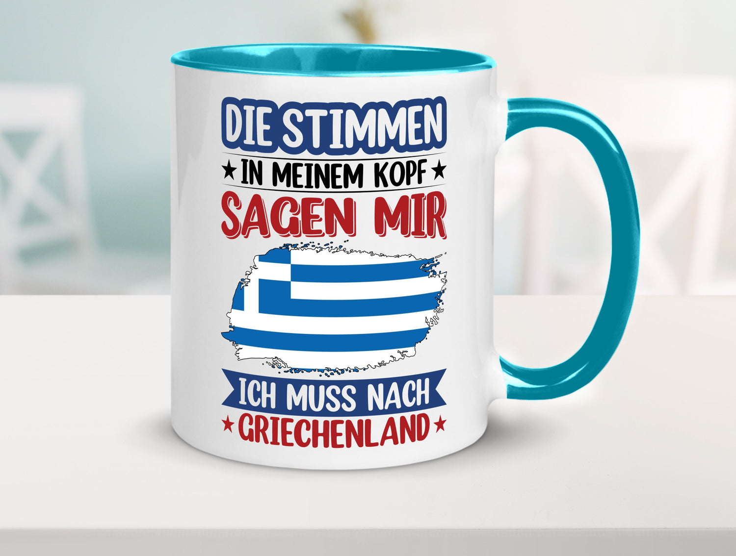 Griechenland | Urlaub Stimmen in meinem Kopf Traumland Humor Geschenkidee Tasse