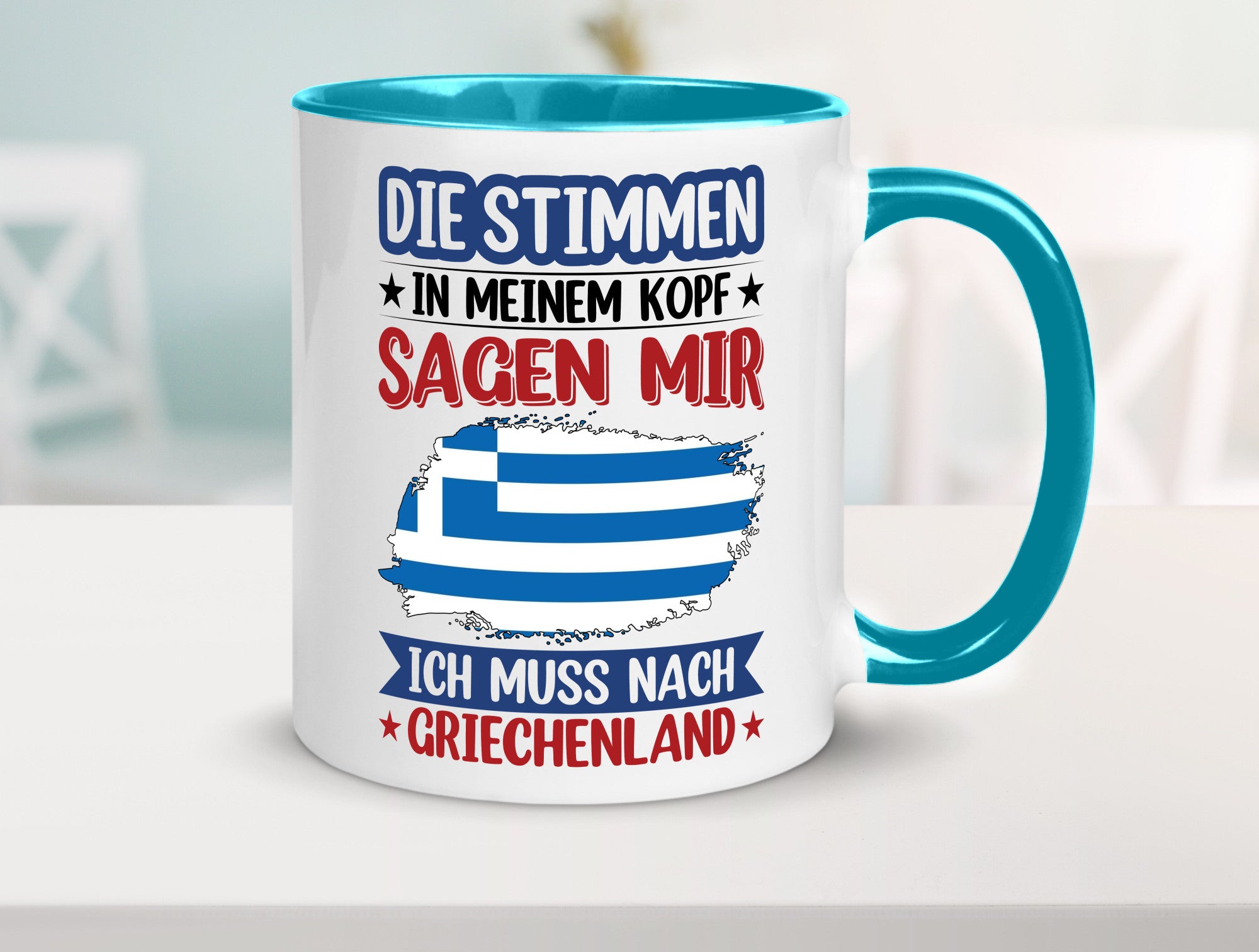 Griechenland | Urlaub Stimmen in meinem Kopf Traumland Humor Geschenkidee Tasse