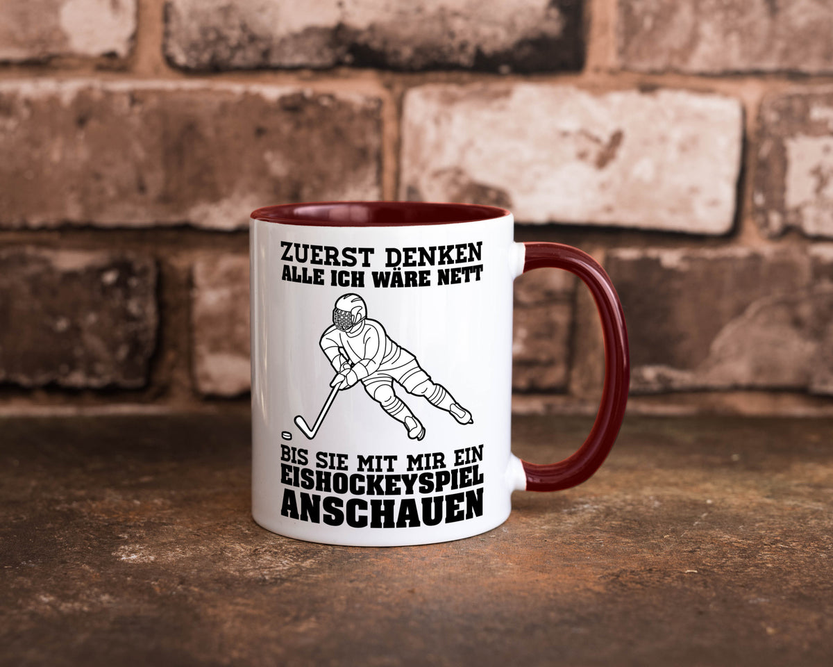 Eishockeyspiel | Eishockeyfan Tasse Eishockeyspieler Humor Geschenkidee