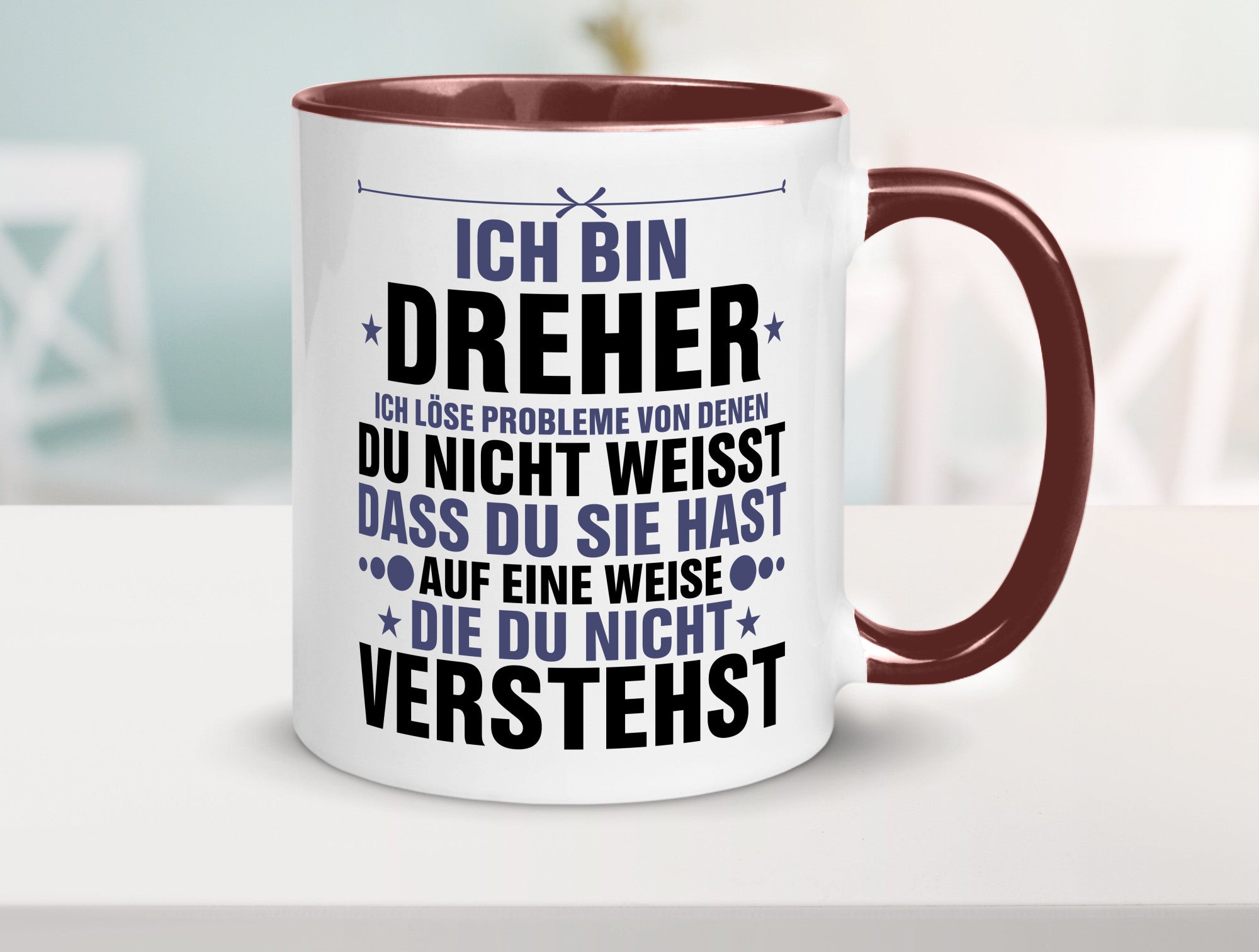Löse Probleme: Dreher | Fräser lustiger Spruch Geschenk Humor Geschenkidee Tasse