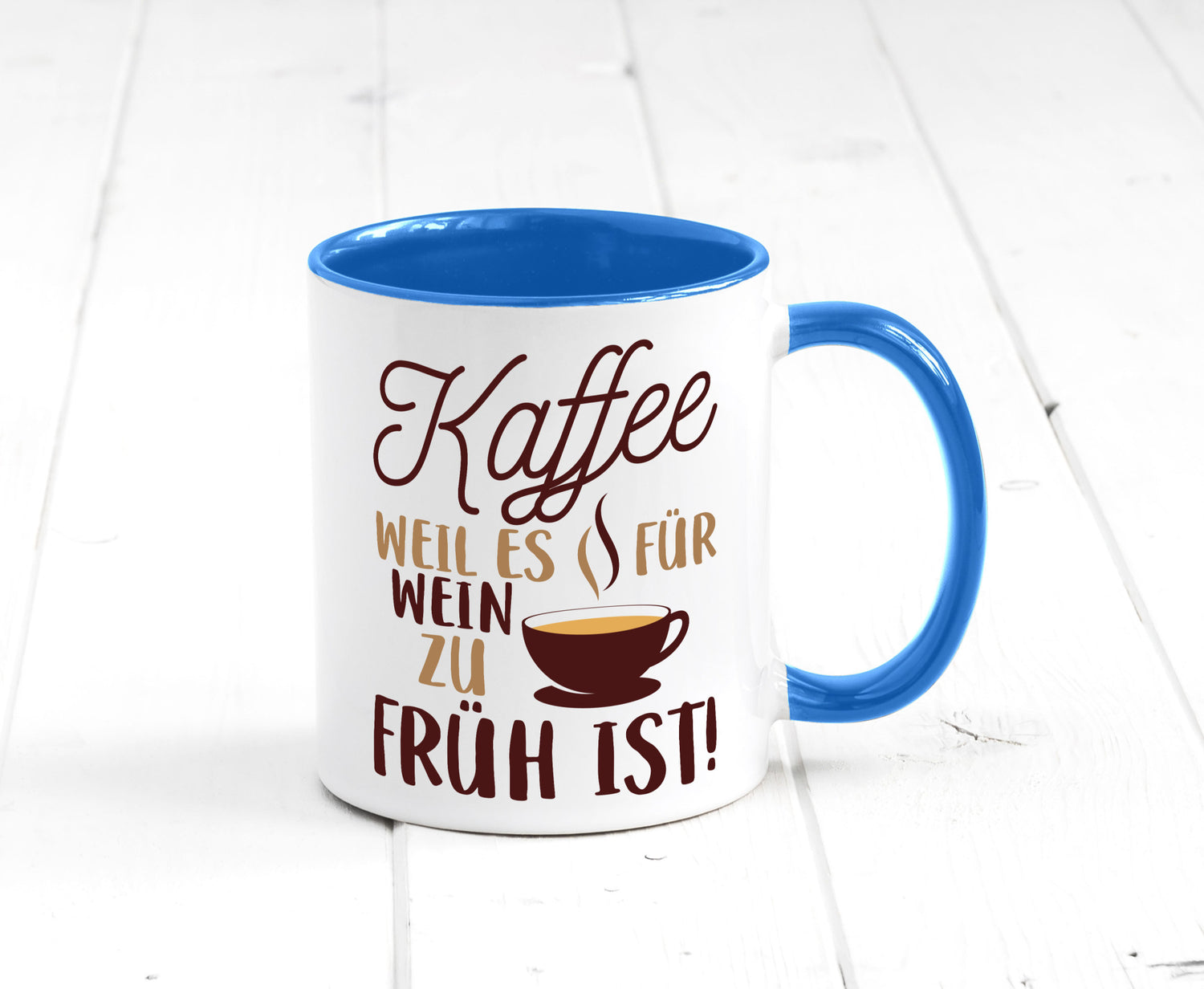Weil es für Wein zu früh ist | Kaffeetrinker Herzschlag Humor Geschenkidee Tasse