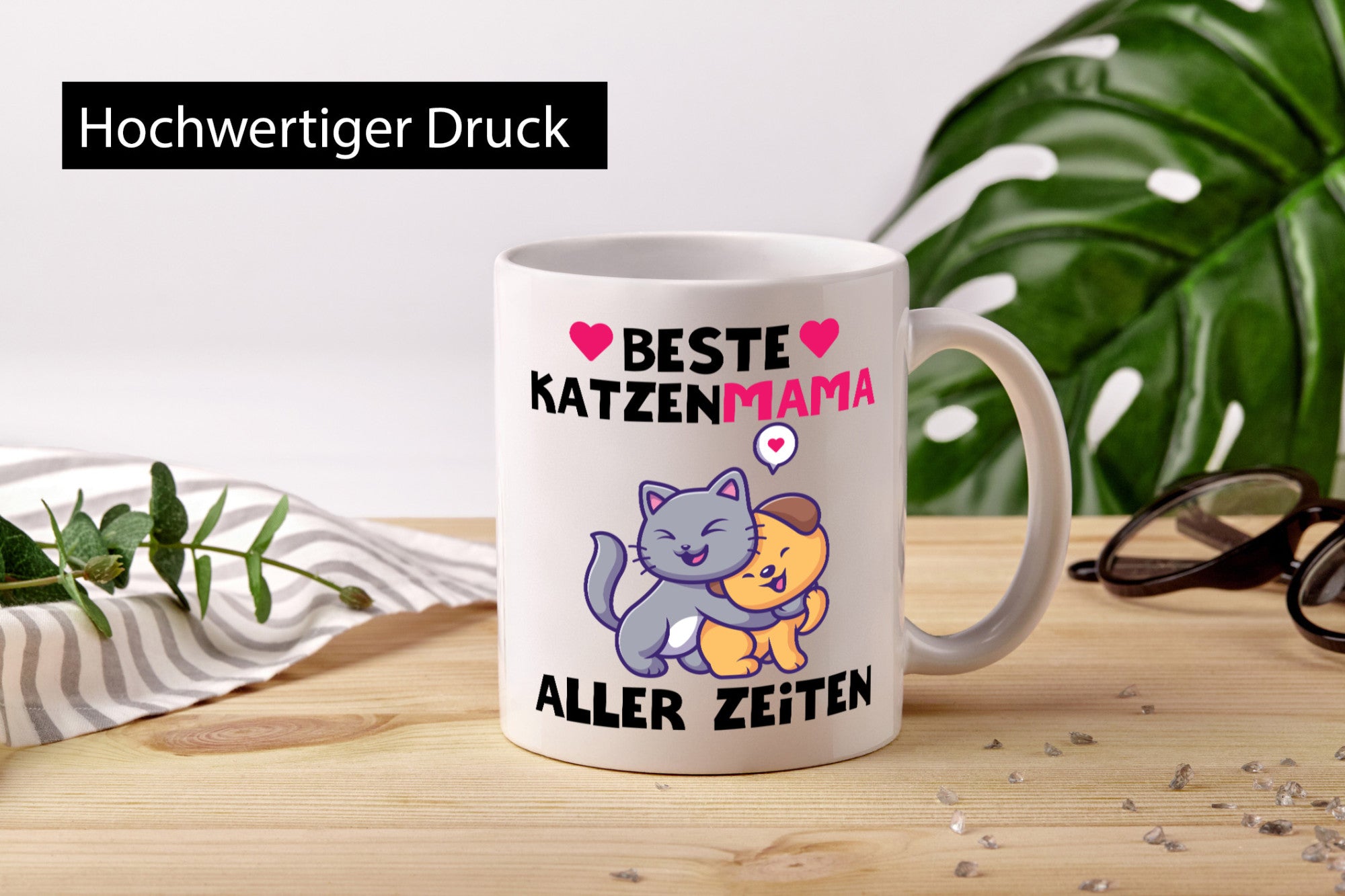 Beste Katzenmama | Katzenbaby Herz lustig Familie Geschenkidee Geschenk Tasse