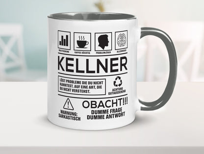 Achtung Probleme Kellner | kellnern Bedienung lustiger Spruch Geschenk Humor