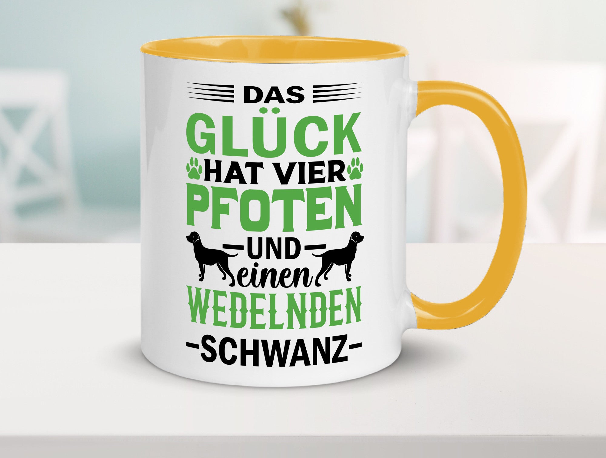 Das Glück hat 4 Pfoten | Hundeliebhaber Ich liebe Hunde Geschenk Tierliebhaber