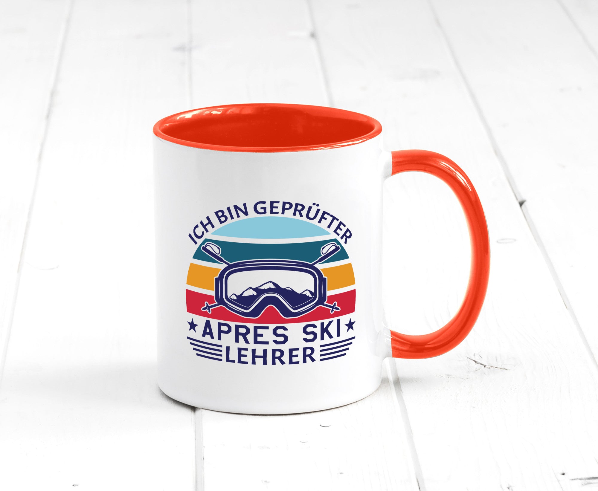Geprüfter Apres Ski Lehrer | Ski-Brille Berge Ski-Stöck lustig Humor
