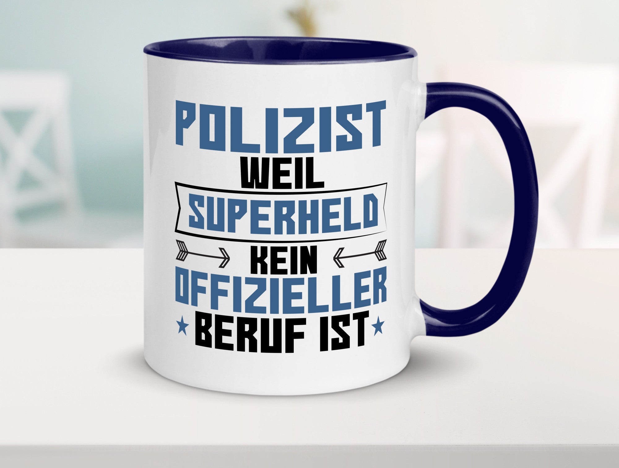 Superheld Polizist | Polizei lustiger Spruch Geschenk Humor Geschenkidee Tasse