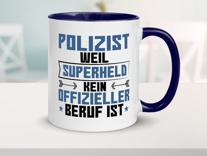 Superheld Polizist | Polizei lustiger Spruch Geschenk Humor Geschenkidee Tasse