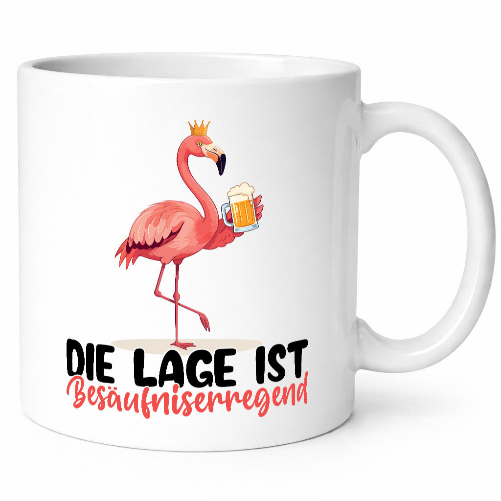 Die lage ist Besäufniserregend | Bier Flamingo Geschenkidee Humor Tasse