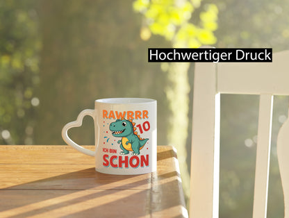 10. Geburtstag | 10 Jahre Rawr Ich bin schon T-Rex Geschenkidee Humor Tasse
