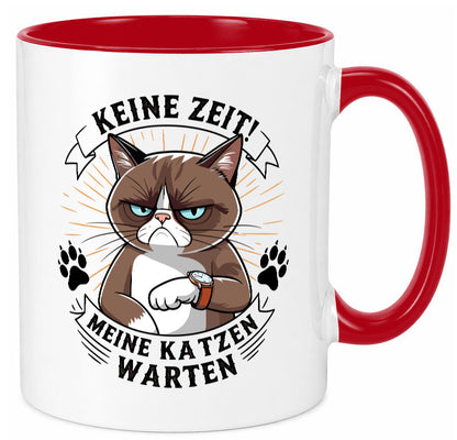 Keine Zeit meine Katzen Warten | Schwarze Katze Geschenkidee Tierliebhaber