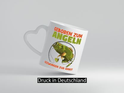 Geboren zum Angeln | Angler Tasse Fischer Spruch Humor Geschenkidee