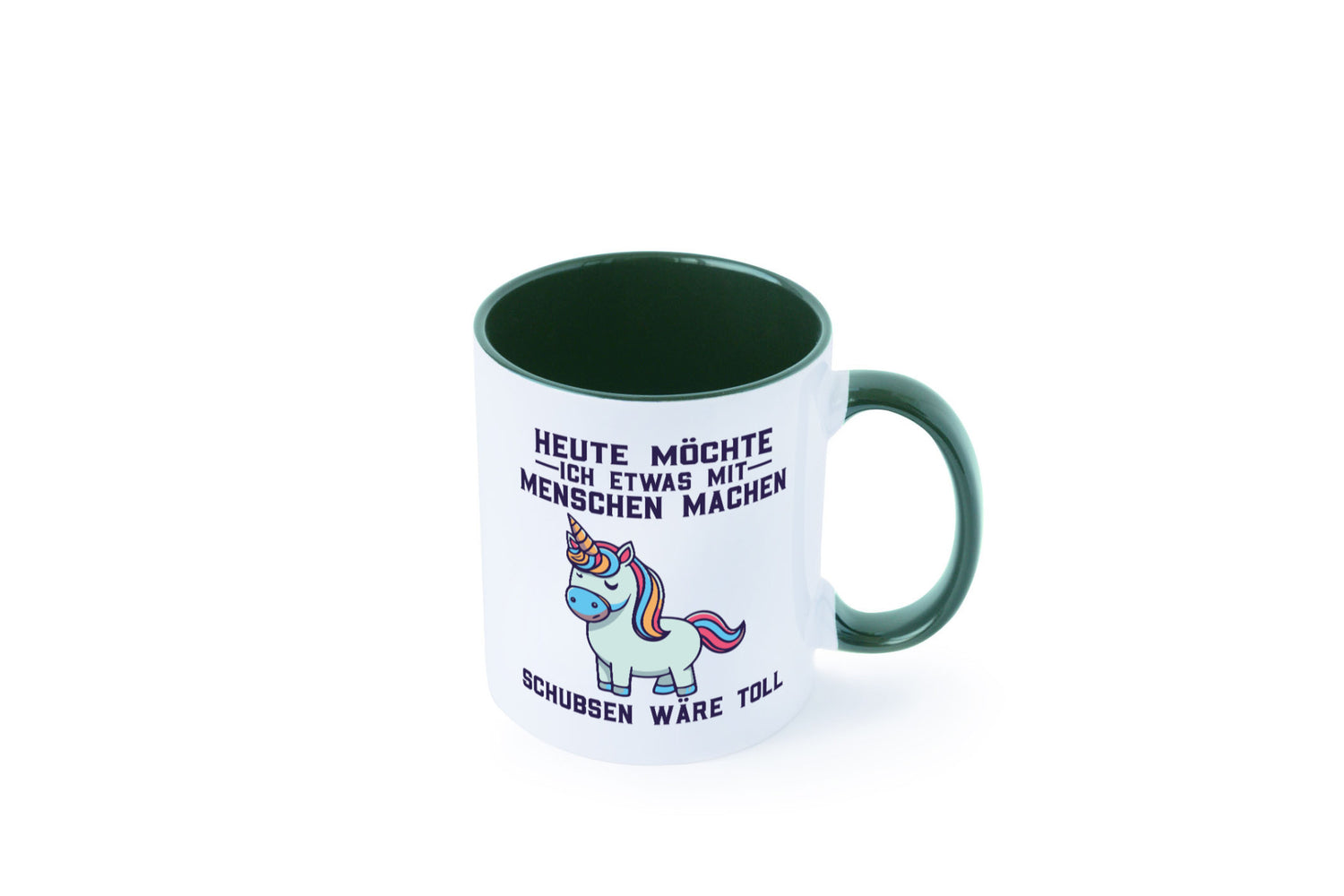 Heute möchte ich Menschen schubsen | Einhorn v2 Geschenk Humor Geschenkidee