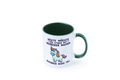 Heute möchte ich Menschen schubsen | Einhorn v2 Geschenk Humor Geschenkidee
