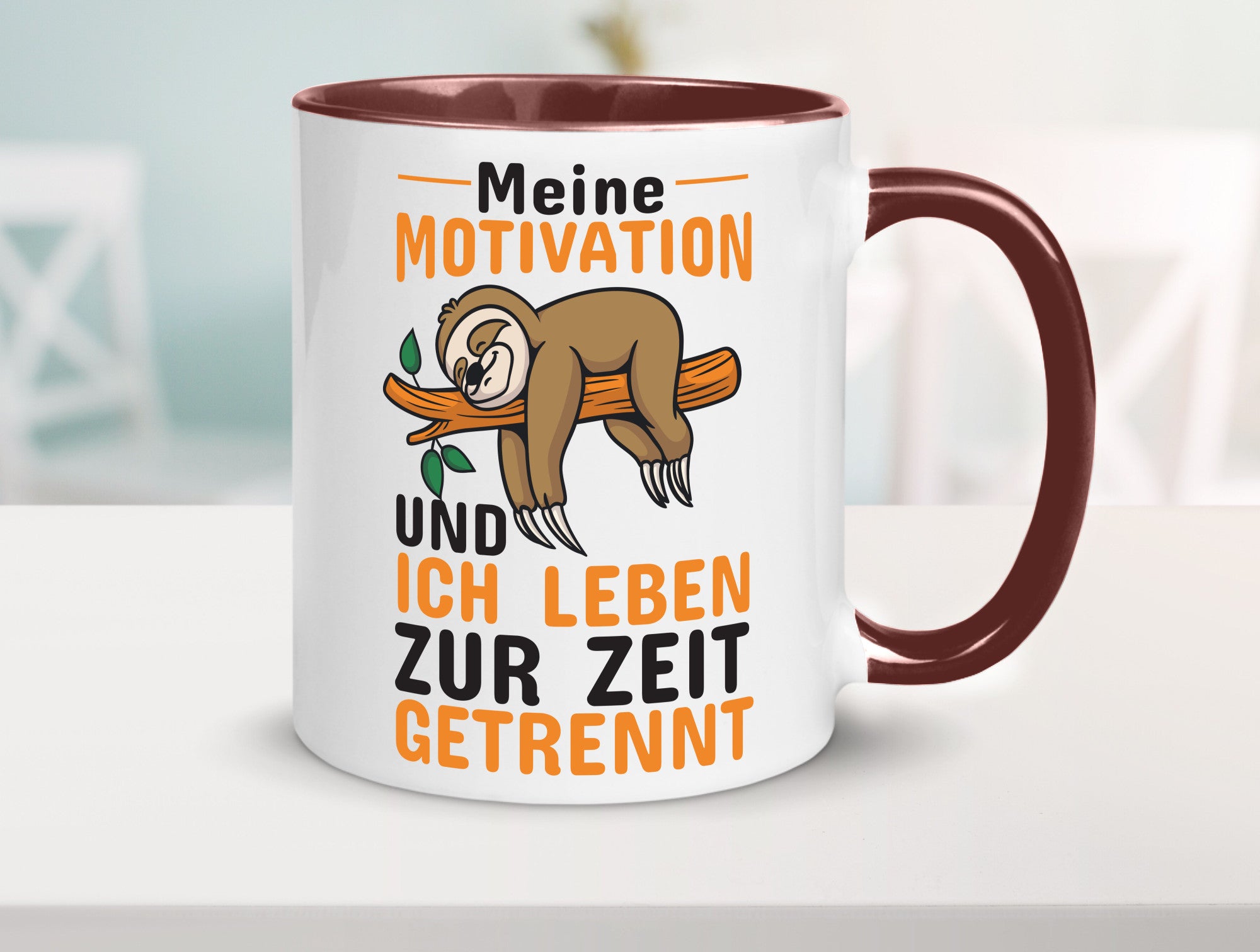 Keine Motivation | Faultier Tasse Büro Humor faul Geschenk Arbeit Kollegen