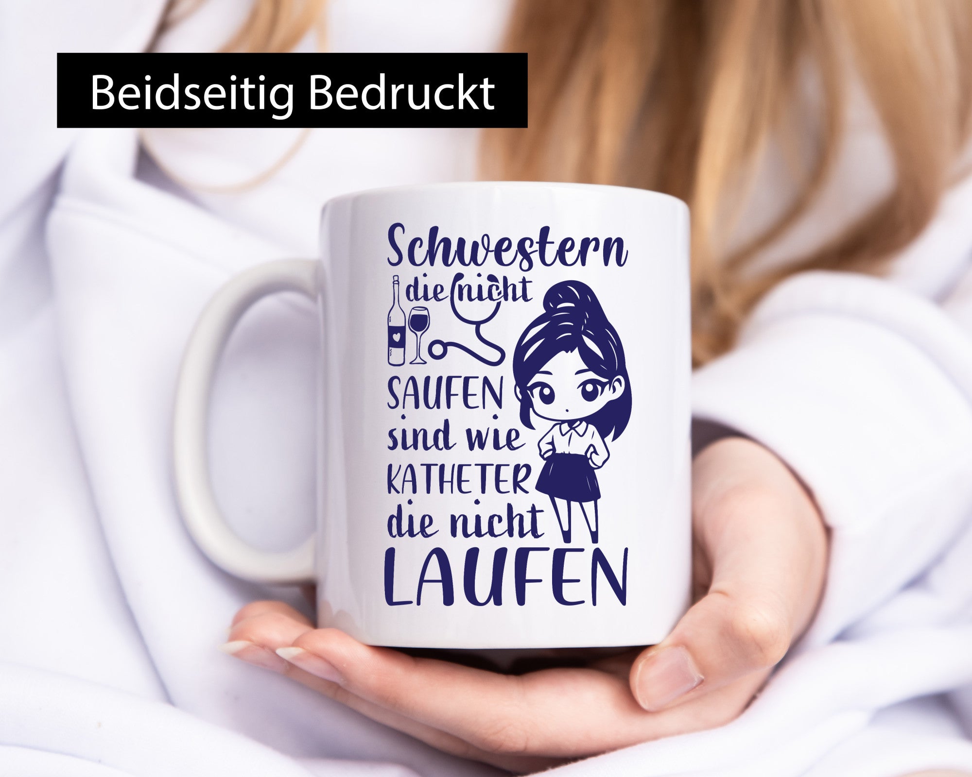 Schwestern die nicht saufen | Krankenschwester Alkolhol Geschenkidee Humor Tasse