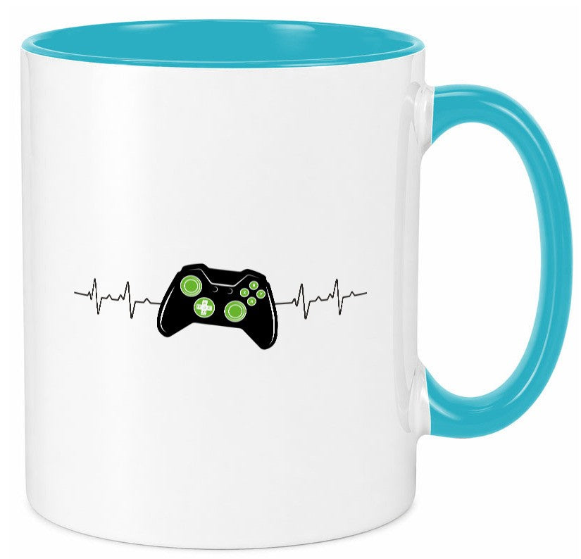 Controller Herzschlag | Heartbeat Gamer lustig Humor Geschenkidee Geschenk Tasse