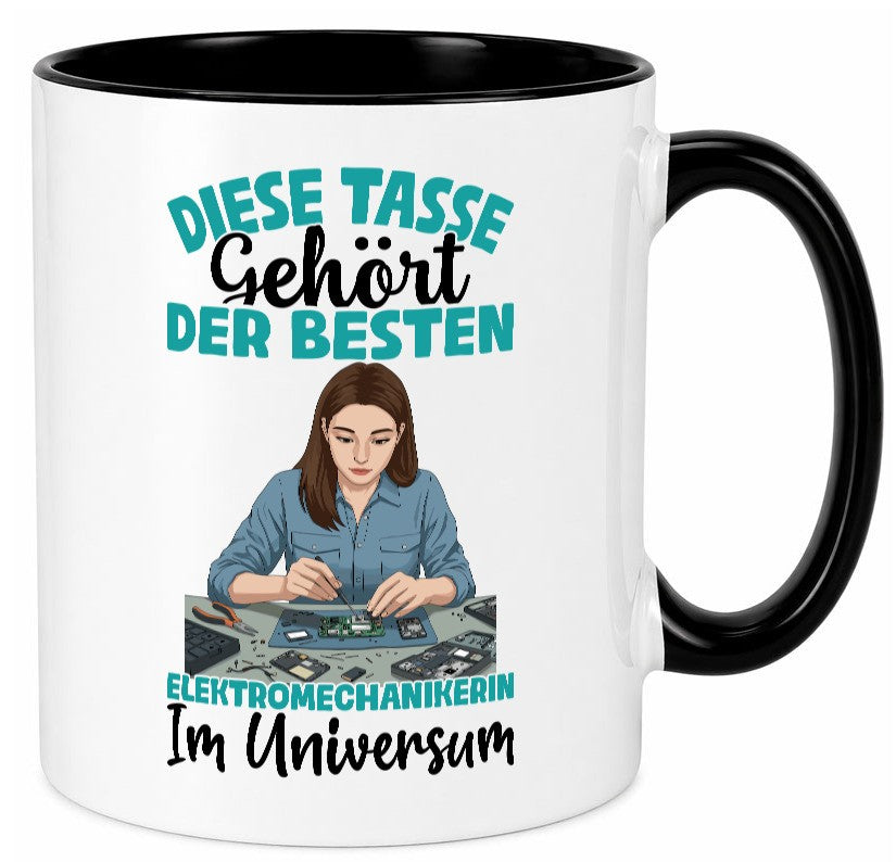 Im Universum: Elektromechanikerin | Mechanikerin lustig Humor Geschenkidee Tasse