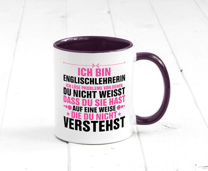 Löse Probleme: Englischlehrerin | Englisch Lehrerin Geschenk Humor Geschenkidee Tasse