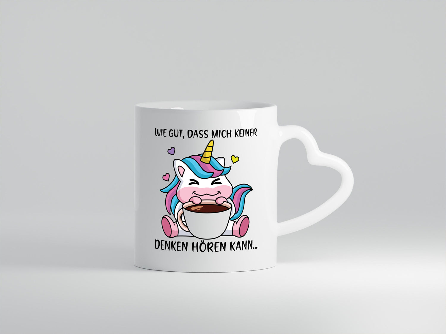 Denken hören kann | Einhorn Comic Humor Kaffeeliebhaber Geschenk Geschenkidee