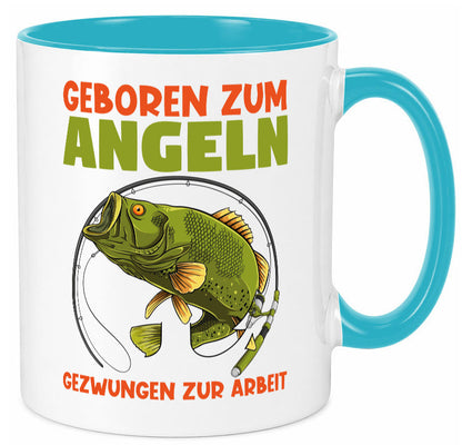 Geboren zum Angeln | Angler Tasse Fischer Spruch Humor Geschenkidee