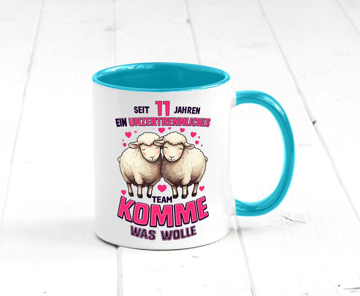 11 Jahre Verheiratet | ein Team Ehepaar v2 Humor Geschenkidee Tasse