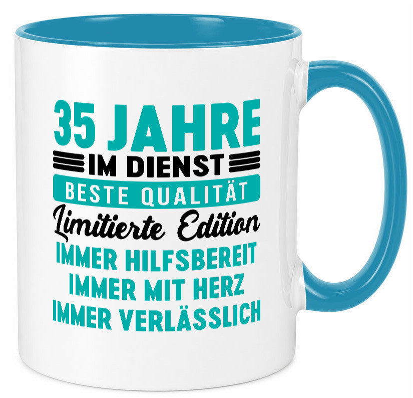 35 Jahre im Dienst | Jubiläum Arbeit v5 lustig Kollegen Büro Geschenk Tasse