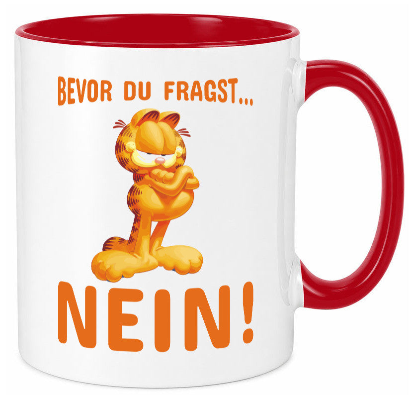 Bevor du fragst? Nein! | grimmige Katze Spruchtasse lustig Tierliebhaber Humor