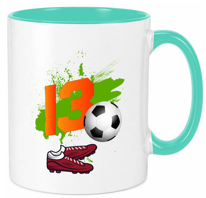 13. Geburtstag | Jungen Fußball Fußballspieler Humor Geschenkidee Tasse