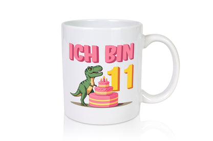 11 Geburtstag | Jahre Dinosaurier mit Kuchen Geschenkidee Humor Tasse