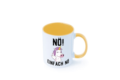 Einfach Nö | Keinen Bock Einhorn Mittelfinger Comic Geschenkidee Humor Tasse