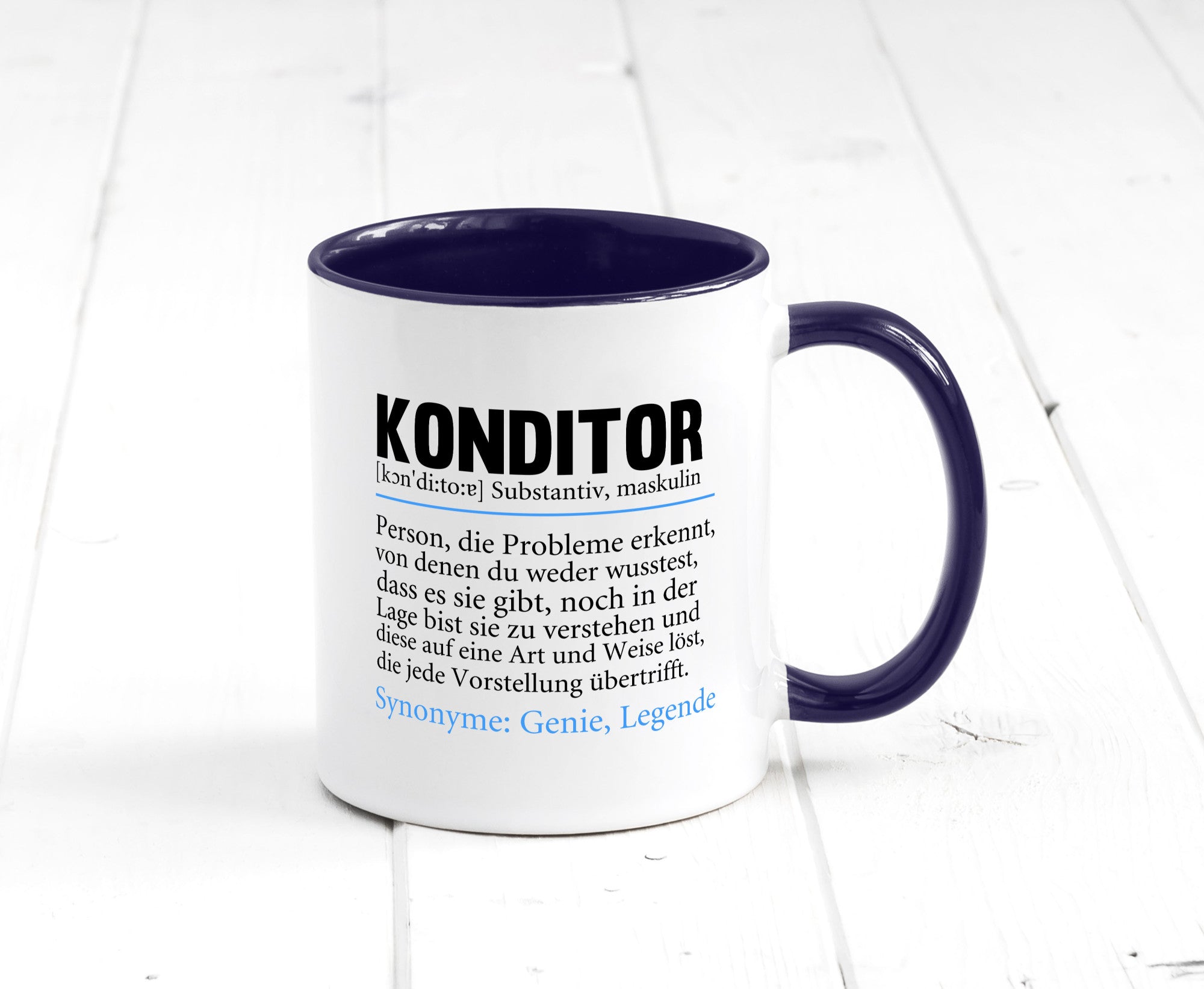 Konditor | Spruch Definition Konditorei lustiger Geschenk Humor Geschenkidee