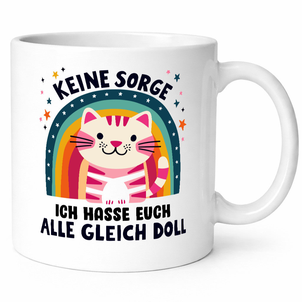 Ich hasse euch alle gleich doll | Katze Sarkasmus lustig Tierliebhaber Humor