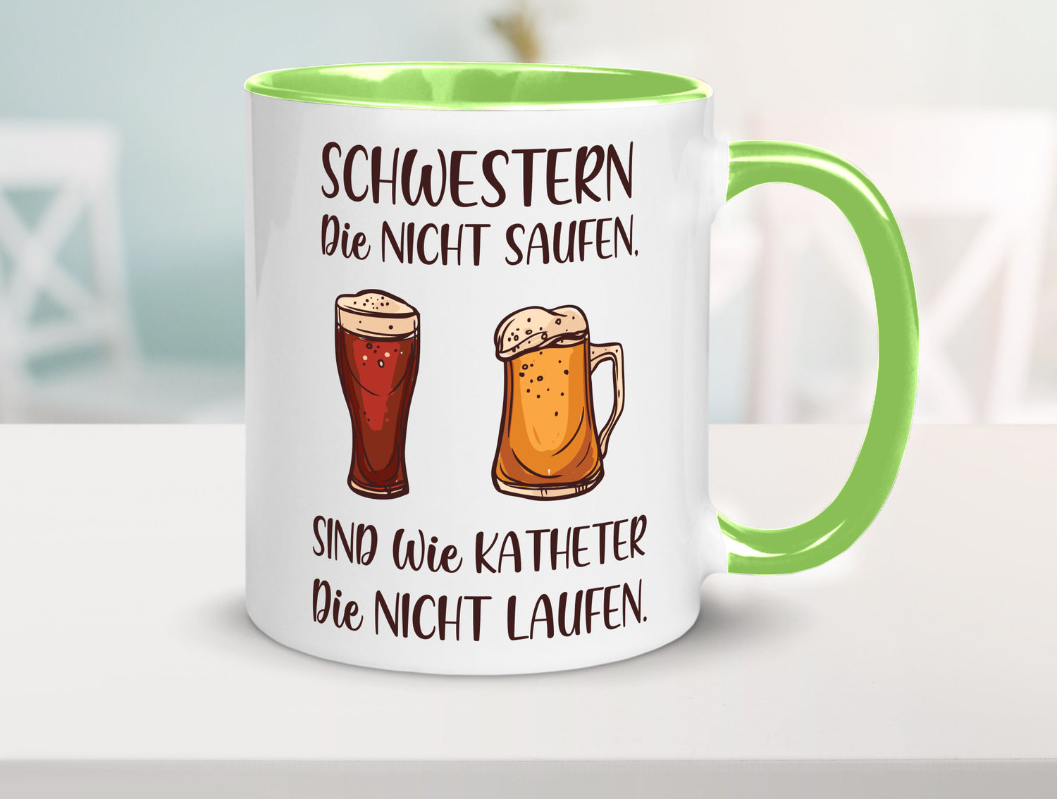 Schwestern die nicht saufen, Katheder laufen | Gläser lustiger Spruch Geschenk