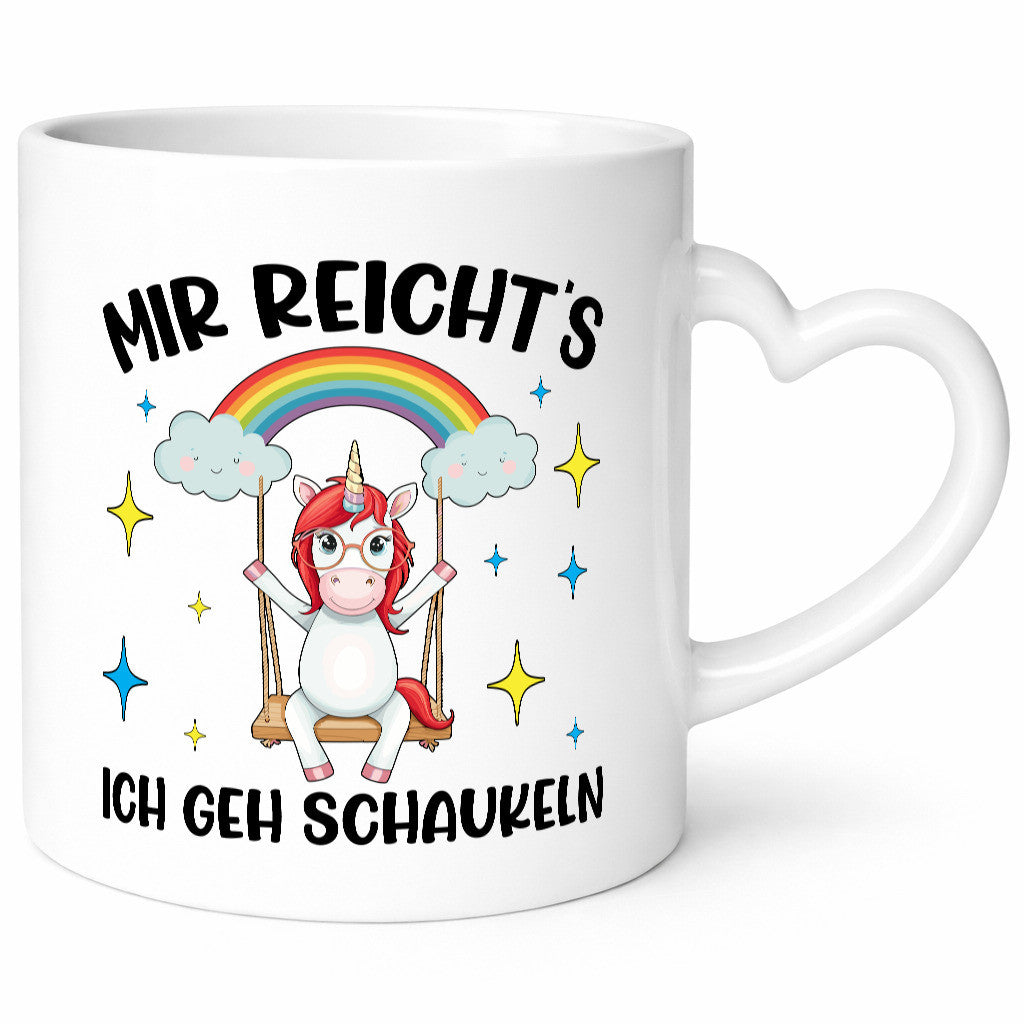 Mir Reichts ich geh Schaukeln | Einhorn Geschenkidee Humor Tasse