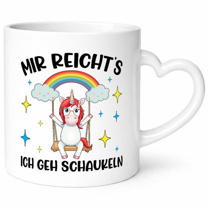 Mir Reichts ich geh Schaukeln | Einhorn Geschenkidee Humor Tasse