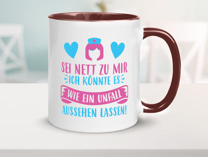 Sei nett, könnte wie ein Unfall aussehen | Kopf lustiger Spruch Geschenk Humor