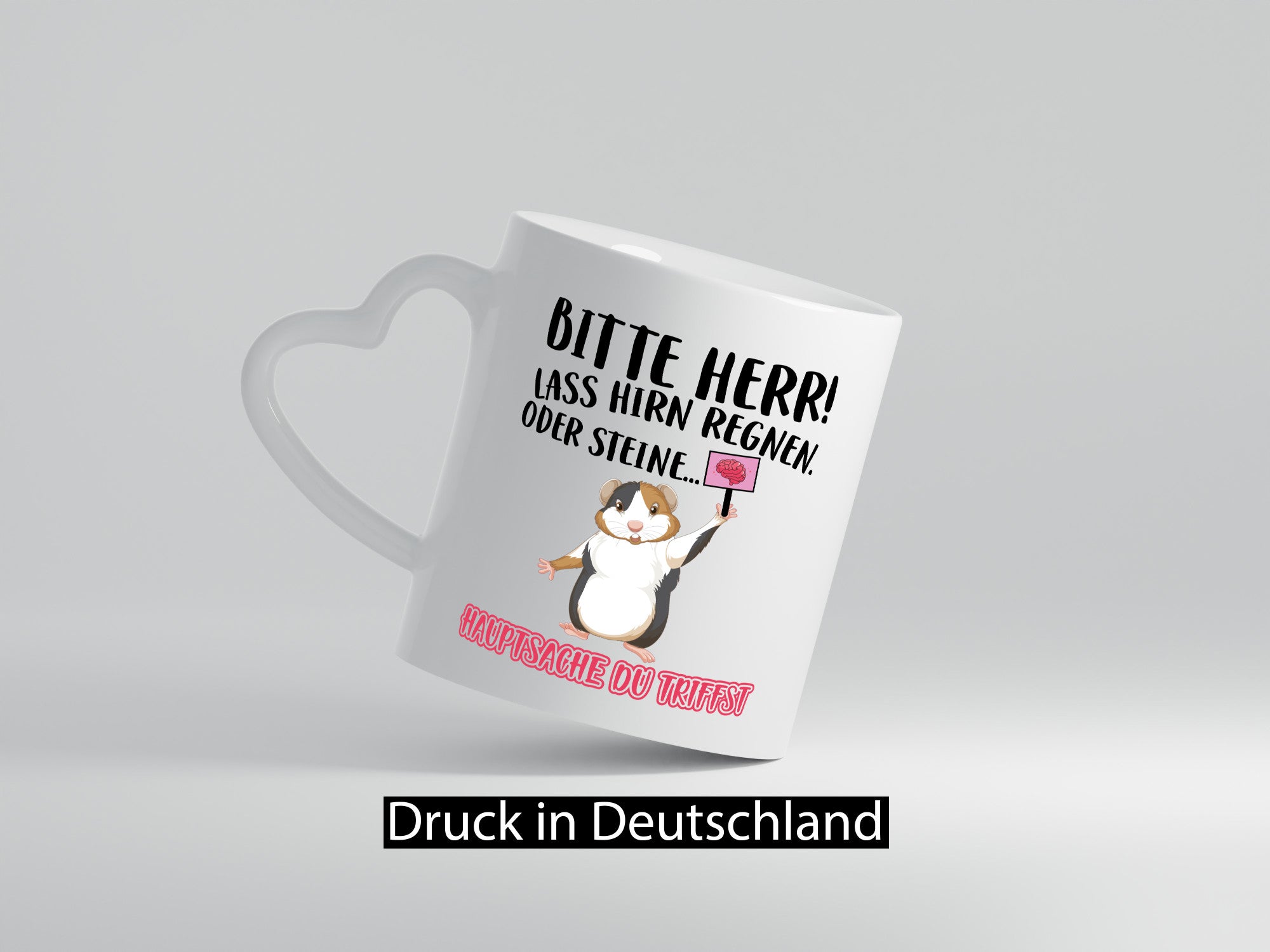 Lass Hirn regnen | Meerschweinchen Tasse Sarkasmus lustiger Spruch Geschenk