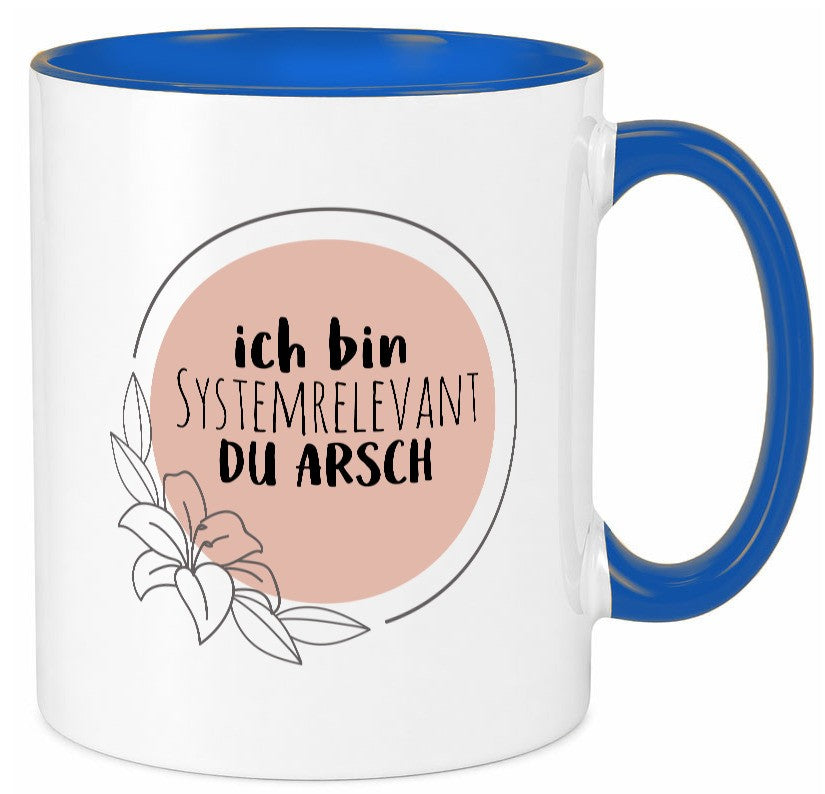 Ich bin Systemrelevant | Krankenschwester Hase mit Maske lustig Humor Tasse